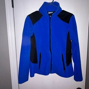 Columbia Women's Blue and Black Fleece Zip Jacket